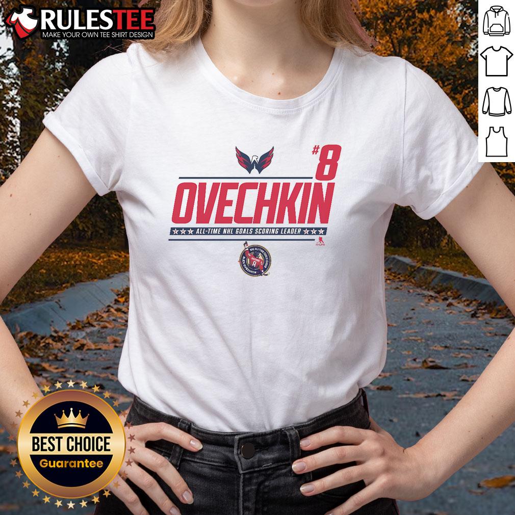 Awesome Alexander Ovechkin #8 NHL All-Time Leading Goal Scorer T-Shirt - Image 3