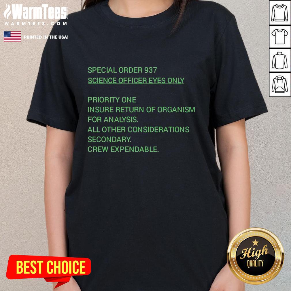 Awesome Alien Special Order 937 Science Officer Eyes Only T-Shirt - Image 3