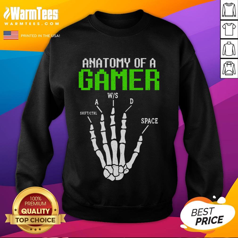 Awesome Anatomy Of A Gamer Skeleton Hand T-Shirt - Image 5