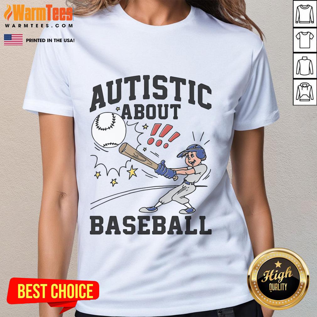 Awesome Autistic About Baseball Illustration T-Shirt - Image 3