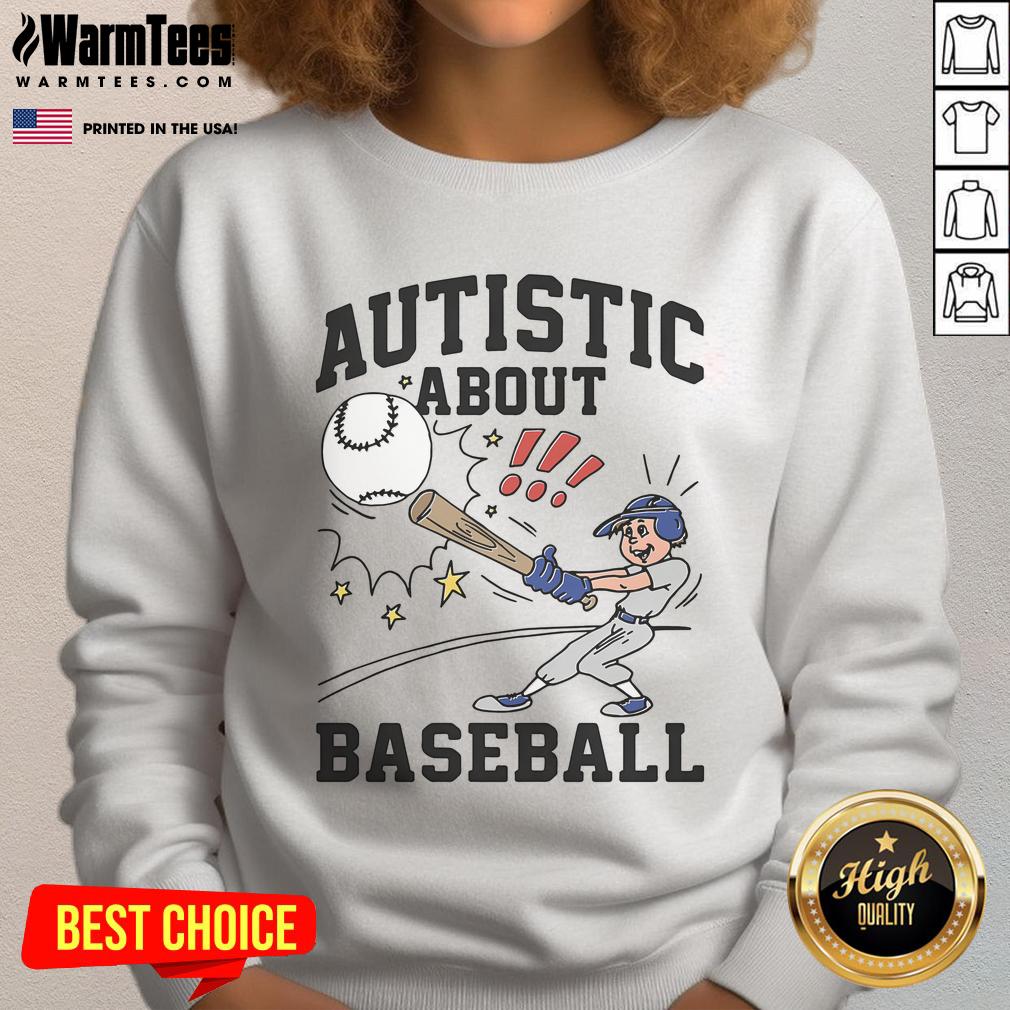 Awesome Autistic About Baseball Illustration T-Shirt - Image 5