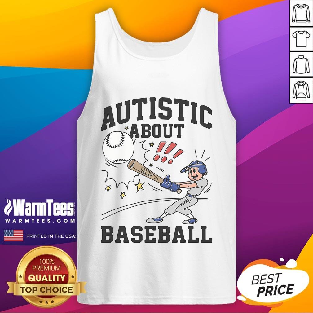 Awesome Autistic About Baseball Illustration T-Shirt - Image 4