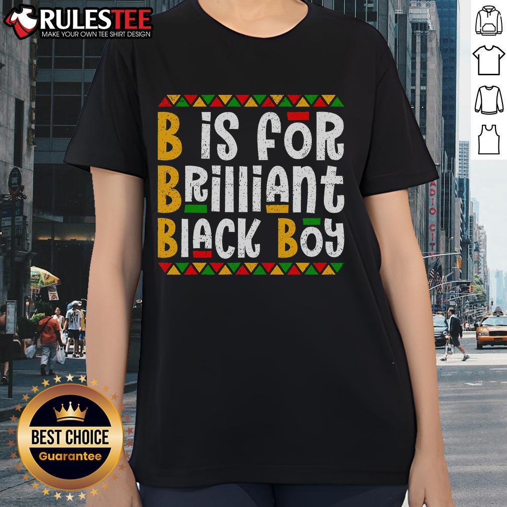 Awesome B Is For Brilliant Black Boy Black History Month T-Shirt - Image 3