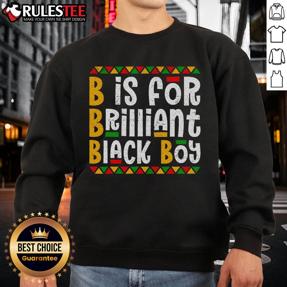 Awesome B Is For Brilliant Black Boy Black History Month T-Shirt - Image 5