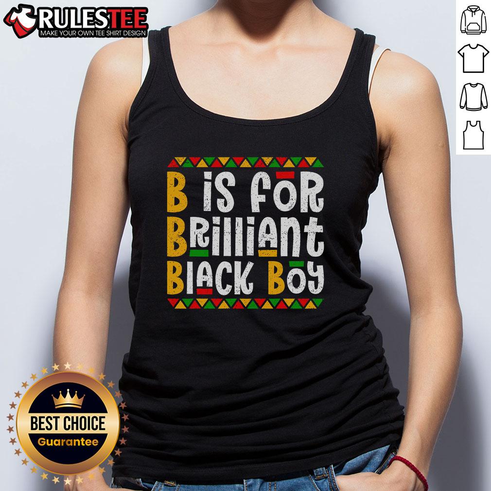 Awesome B Is For Brilliant Black Boy Black History Month T-Shirt - Image 4