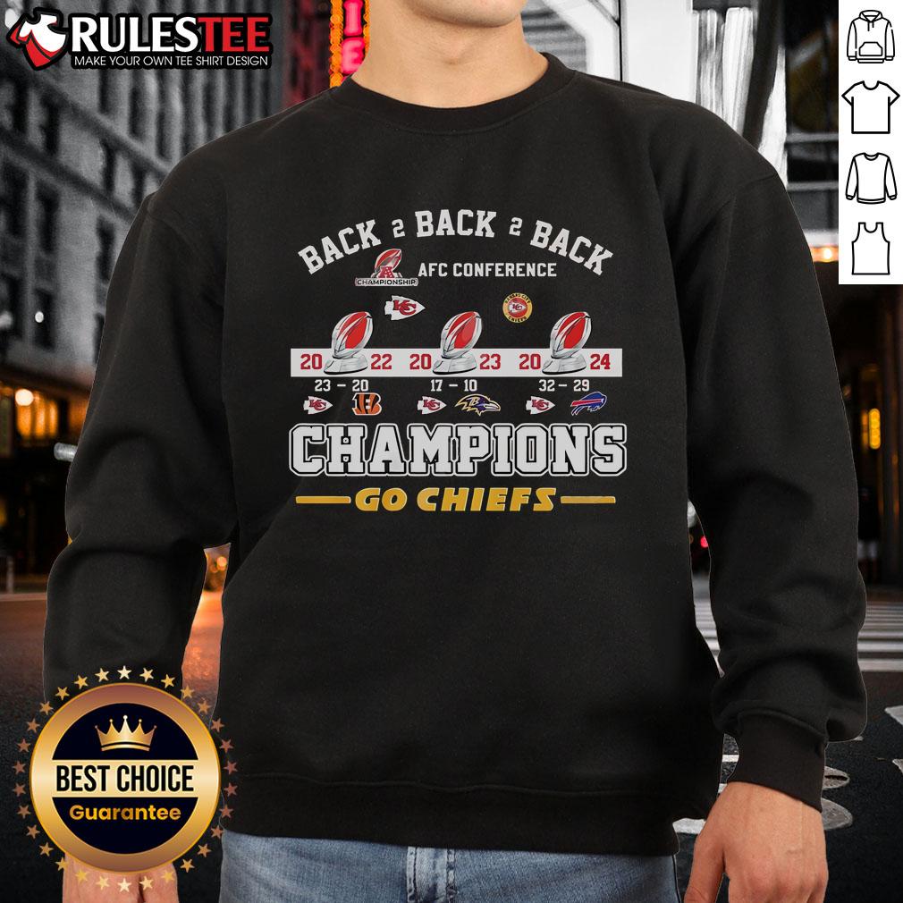 Awesome Back 2 Back 2 Back AFC Conference Champions Go Chiefs Kansas City Chiefs T-Shirt - Image 5