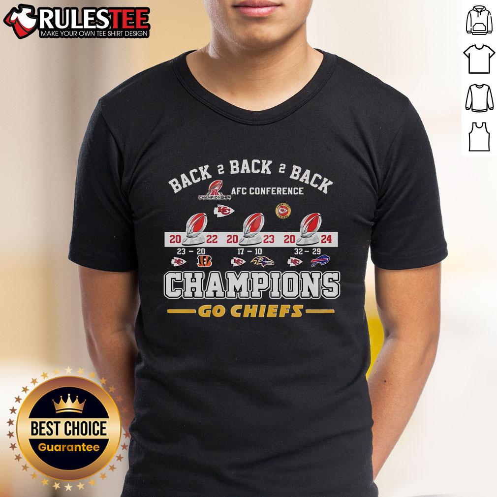 Awesome Back 2 Back 2 Back AFC Conference Champions Go Chiefs Kansas City Chiefs T-Shirt