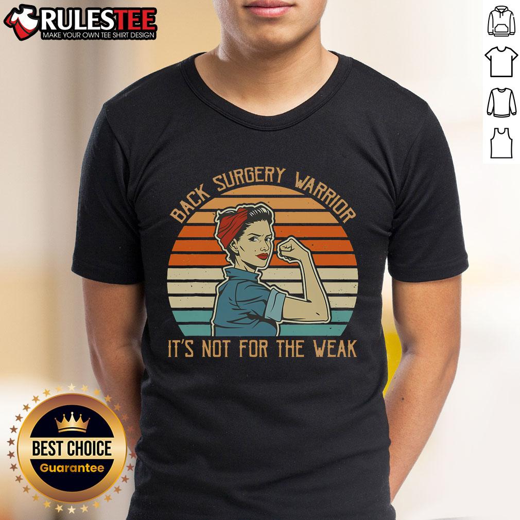 Awesome Back Surgery Warrior It's Not For The Weak Vintage Retro Sunset T-Shirt