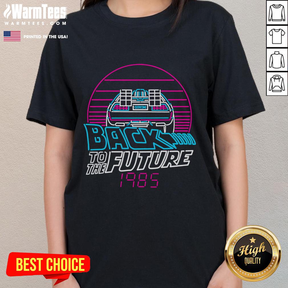 Awesome Back To The Future 1985 Car Retro Sunset T-Shirt - Image 3