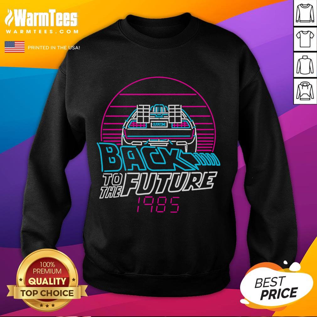 Awesome Back To The Future 1985 Car Retro Sunset T-Shirt - Image 5