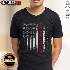 Awesome Best Dog Dad Ever American Flag Dog Best Father T-Shirt