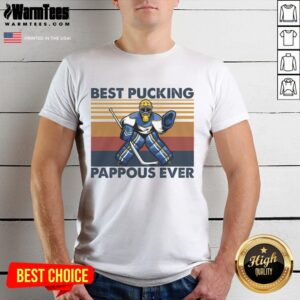 Awesome Best Pucking Pappous Ever Funny Hockey Grandpa Saying T-Shirt