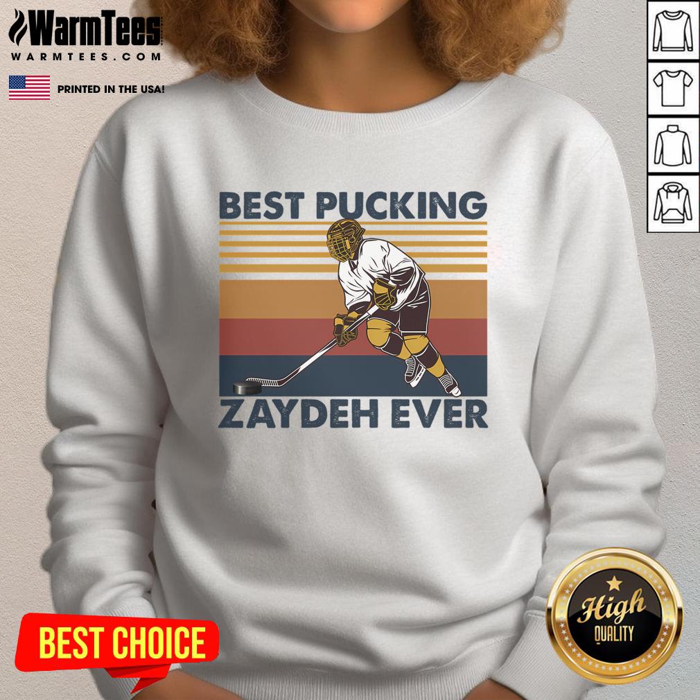 Awesome Best Pucking Zaydeh Ever Funny Hockey Grandpa Saying T-Shirt - Image 5