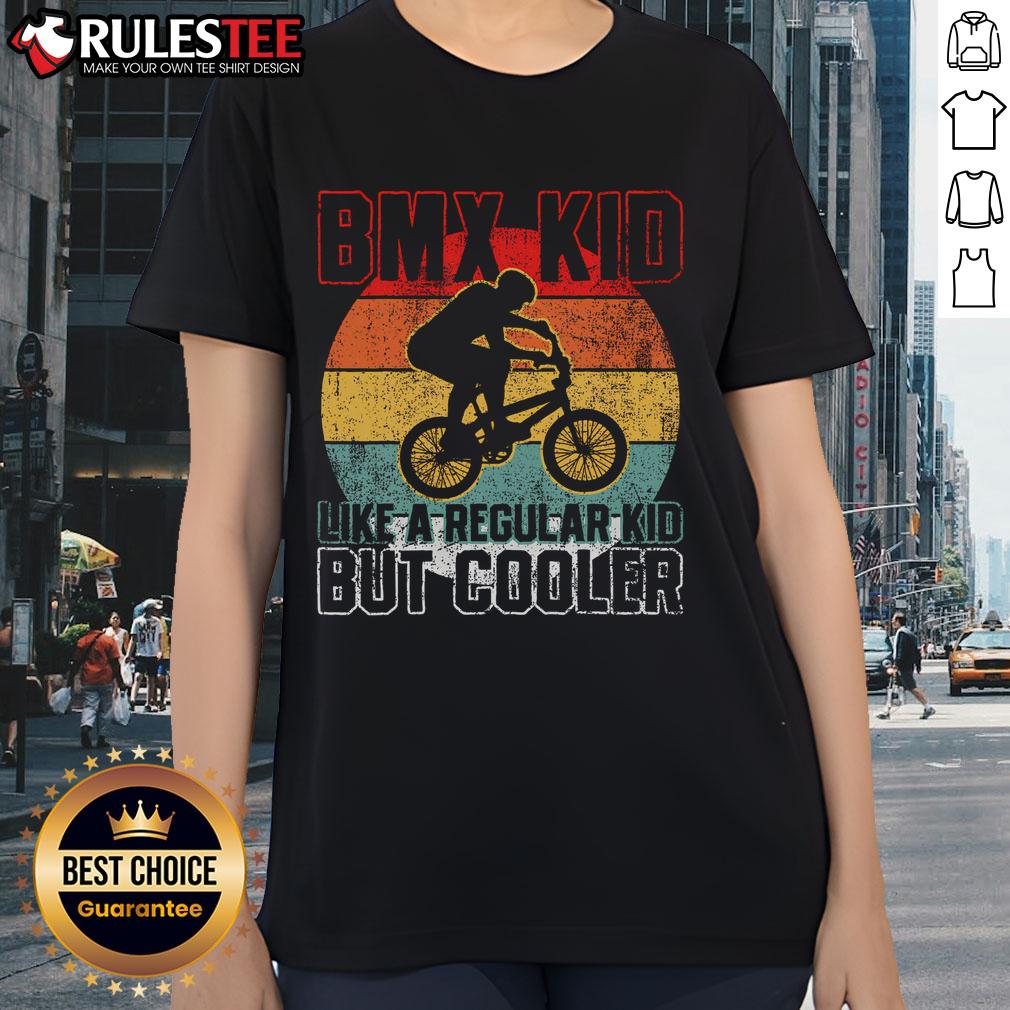 Awesome BMX Kid Like A Regular But Cooler Vintage Sunset T-Shirt - Image 3
