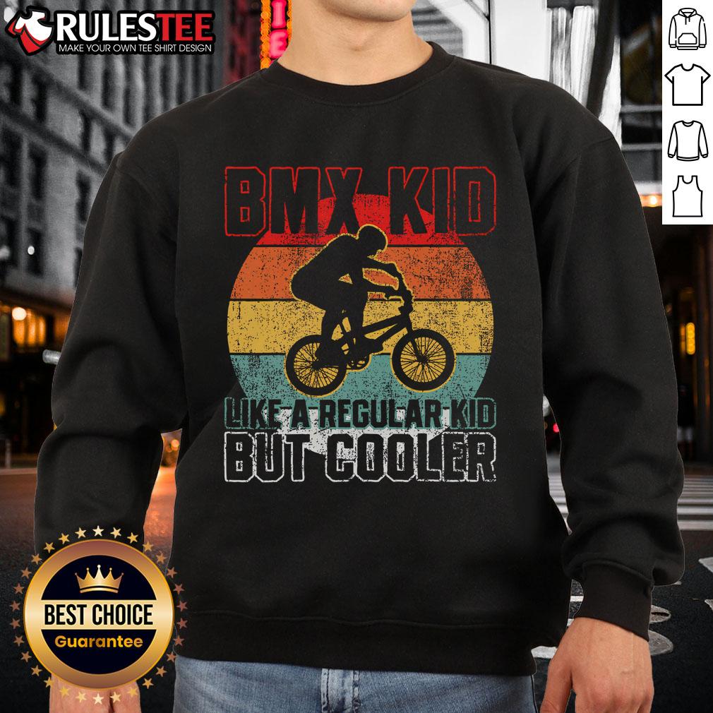 Awesome BMX Kid Like A Regular But Cooler Vintage Sunset T-Shirt - Image 5
