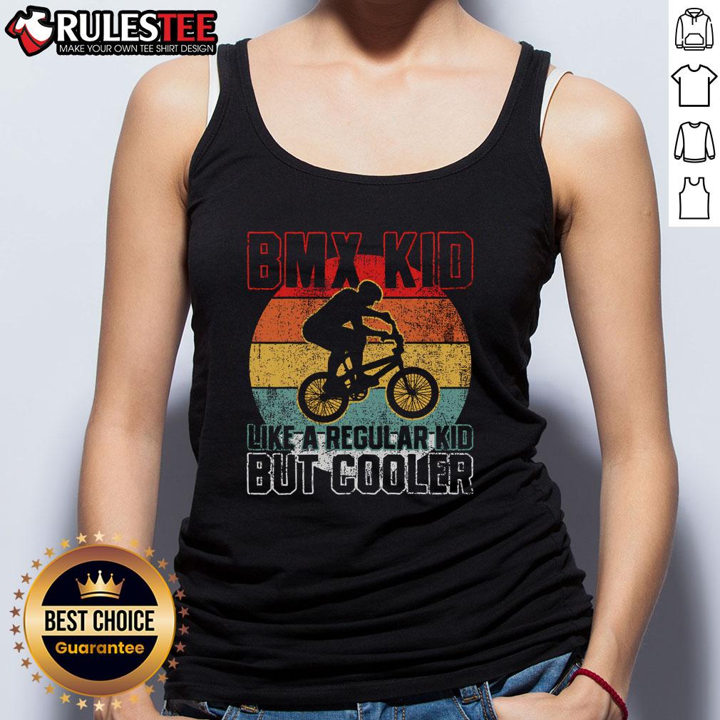 Awesome BMX Kid Like A Regular But Cooler Vintage Sunset T-Shirt - Image 4