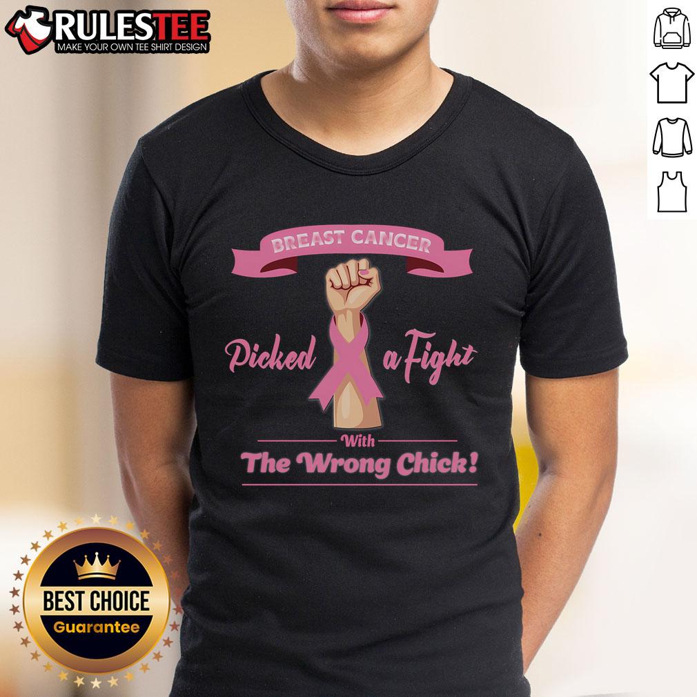 Awesome Breast Cancer Picked The Wrong Chick T-Shirt
