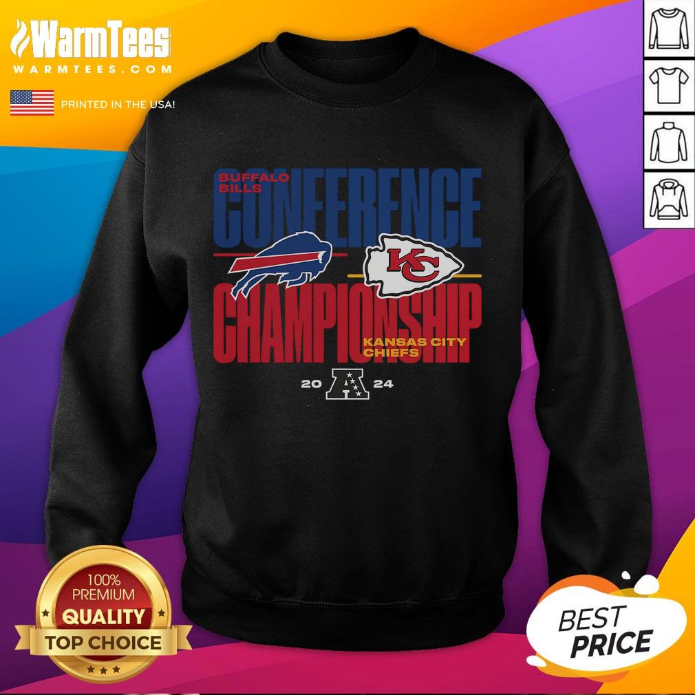 Awesome Buffalo Bills Vs Kansas City Chiefs 2024 AFC Championship Game Matchup T-Shirt - Image 5