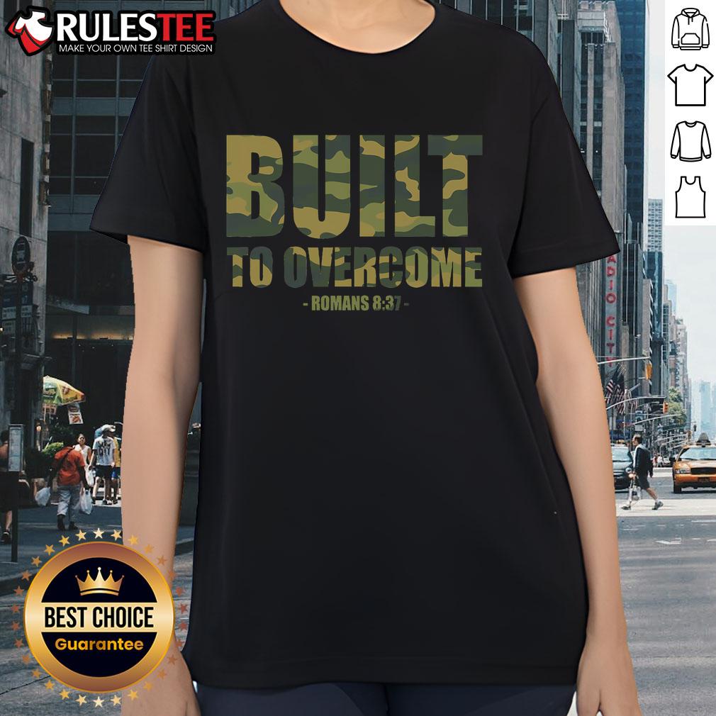 Awesome Built To Overcome Christian Camo Scripture Gym Workout T-Shirt - Image 3