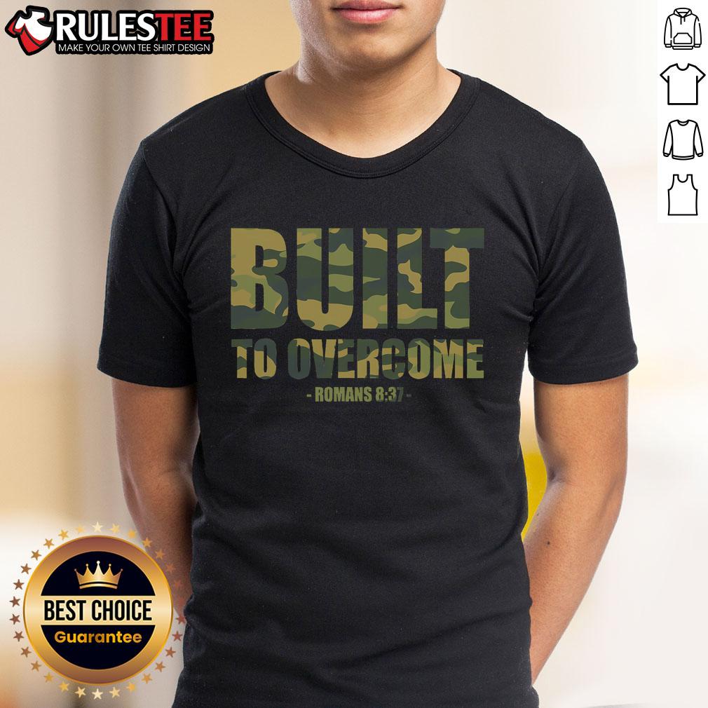 Awesome Built To Overcome Christian Camo Scripture Gym Workout T-Shirt