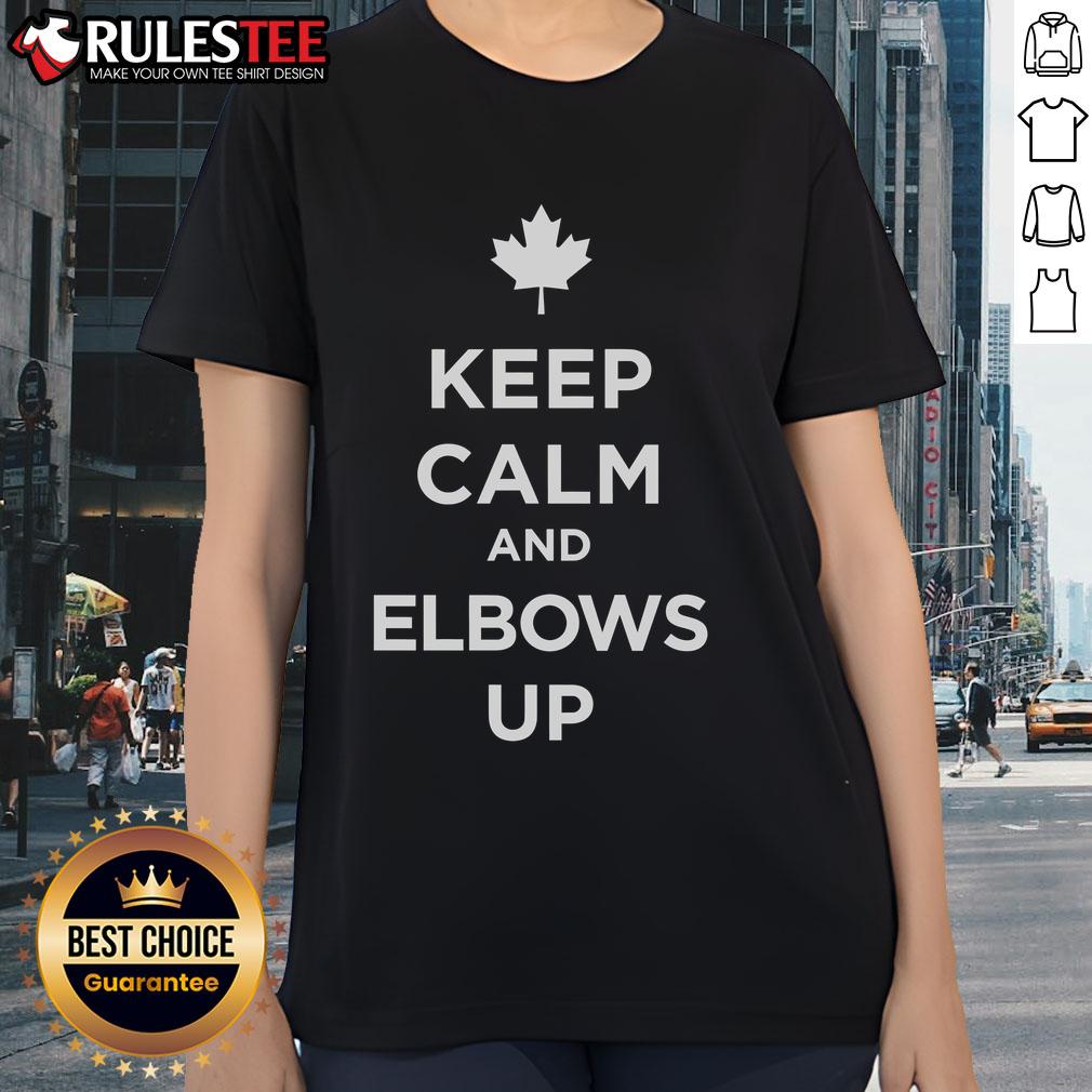 Awesome Canada Keep Calm And Elbows Up T-Shirt - Image 3