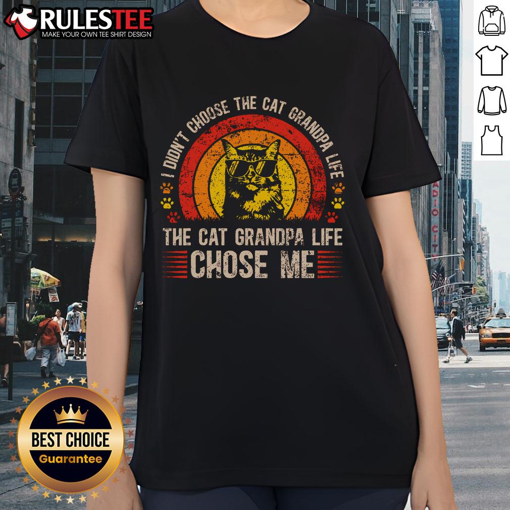 Awesome Cat Grandpa Life Cat Lover Grandpa Cat Grandfather T-Shirt - Image 3