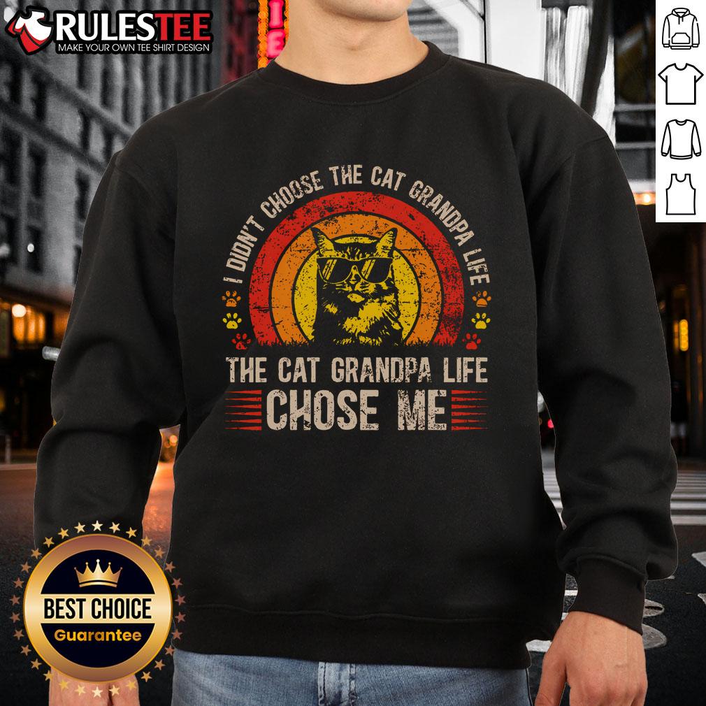 Awesome Cat Grandpa Life Cat Lover Grandpa Cat Grandfather T-Shirt - Image 5