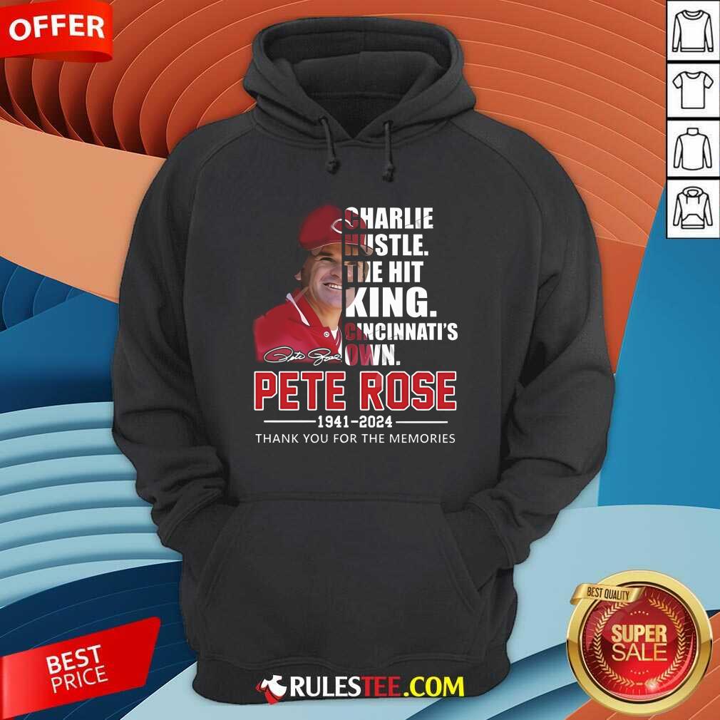 Awesome Charlie Cincinnati's Own Pete Rose Thank You For The Memories Signature T-Shirt - Image 2
