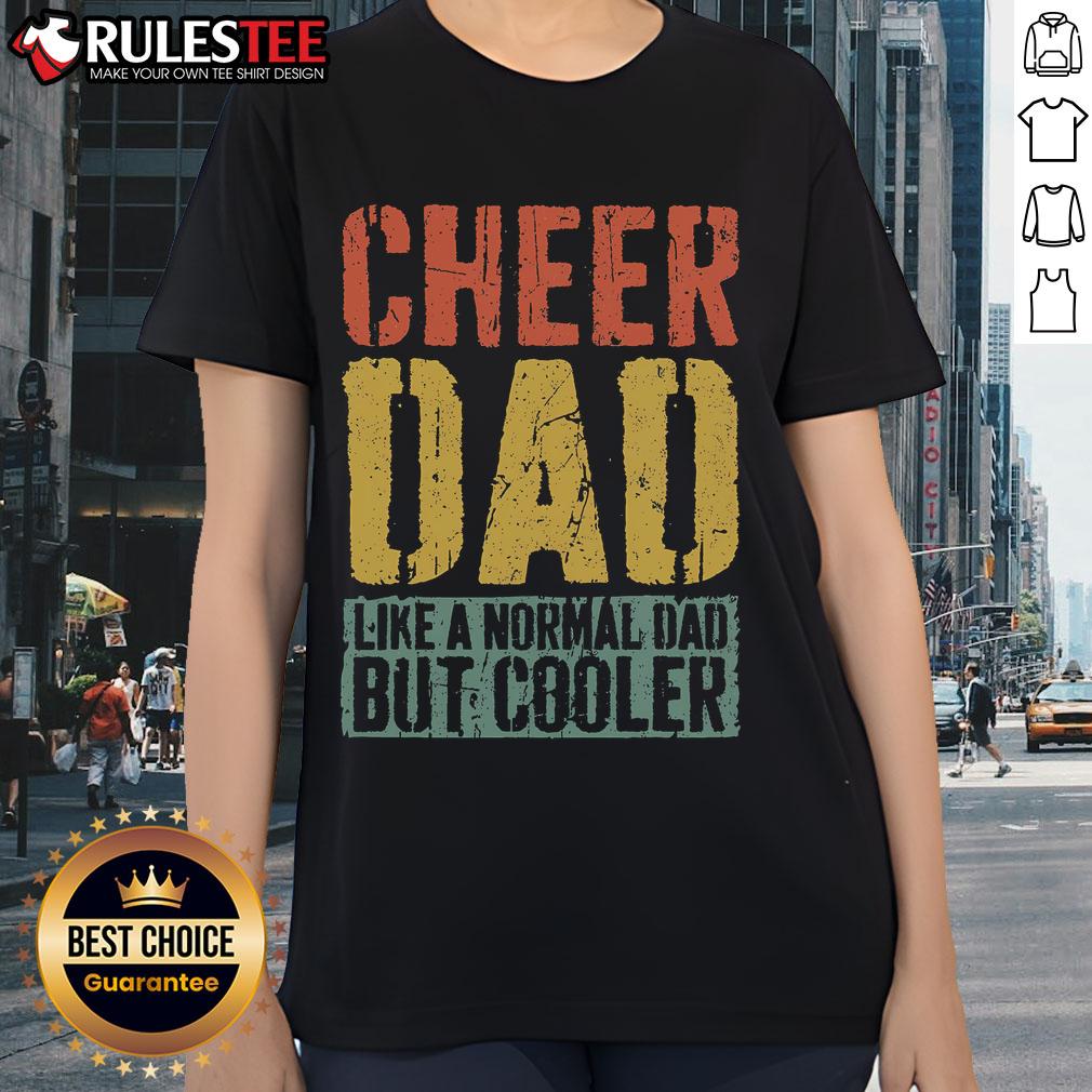 Awesome Cheer Dad Like A Normal Dad But Cooler Father's Day Vintage T-Shirt - Image 3