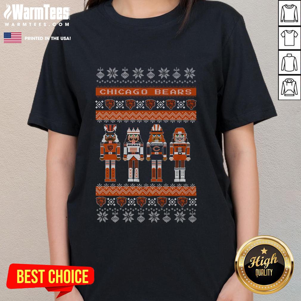 Awesome Chicago Bears Holiday Nutcracker T-Shirt - Image 3