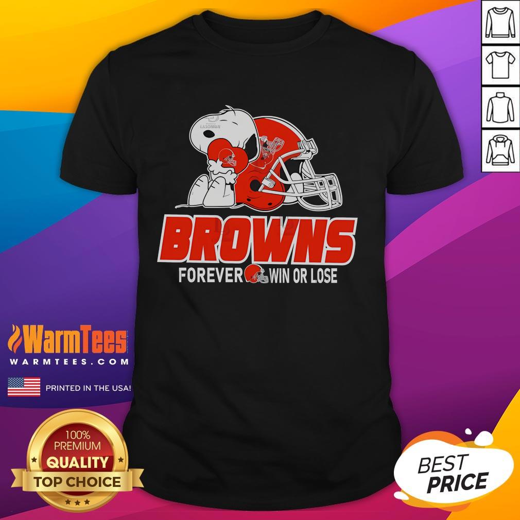 Awesome Cleveland Browns Snoopy The Peanuts Forever Win Or Lose NFL T-Shirt