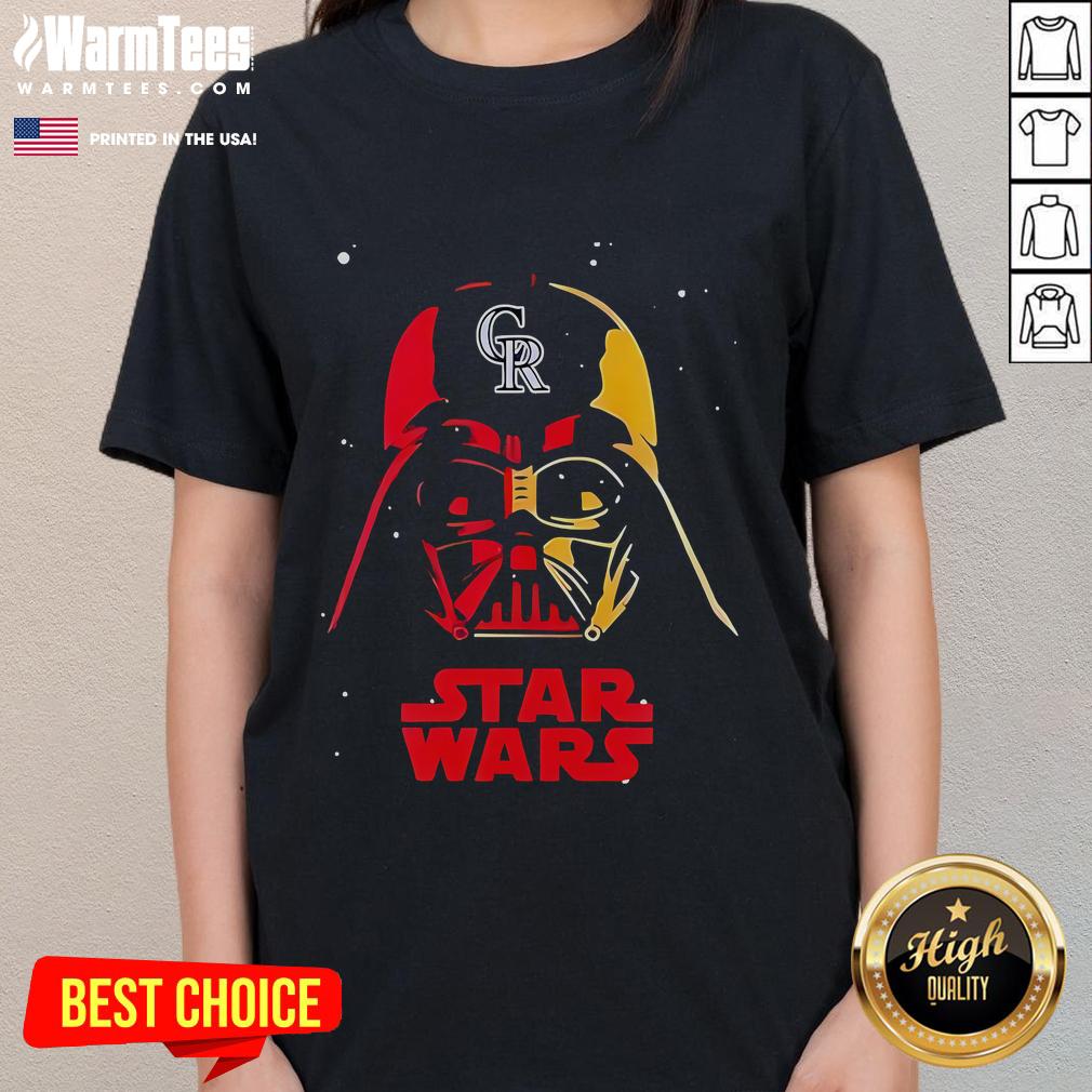 Awesome Colorado Rockies X Star Wars Night Limited Edition Baseball T-Shirt - Image 3