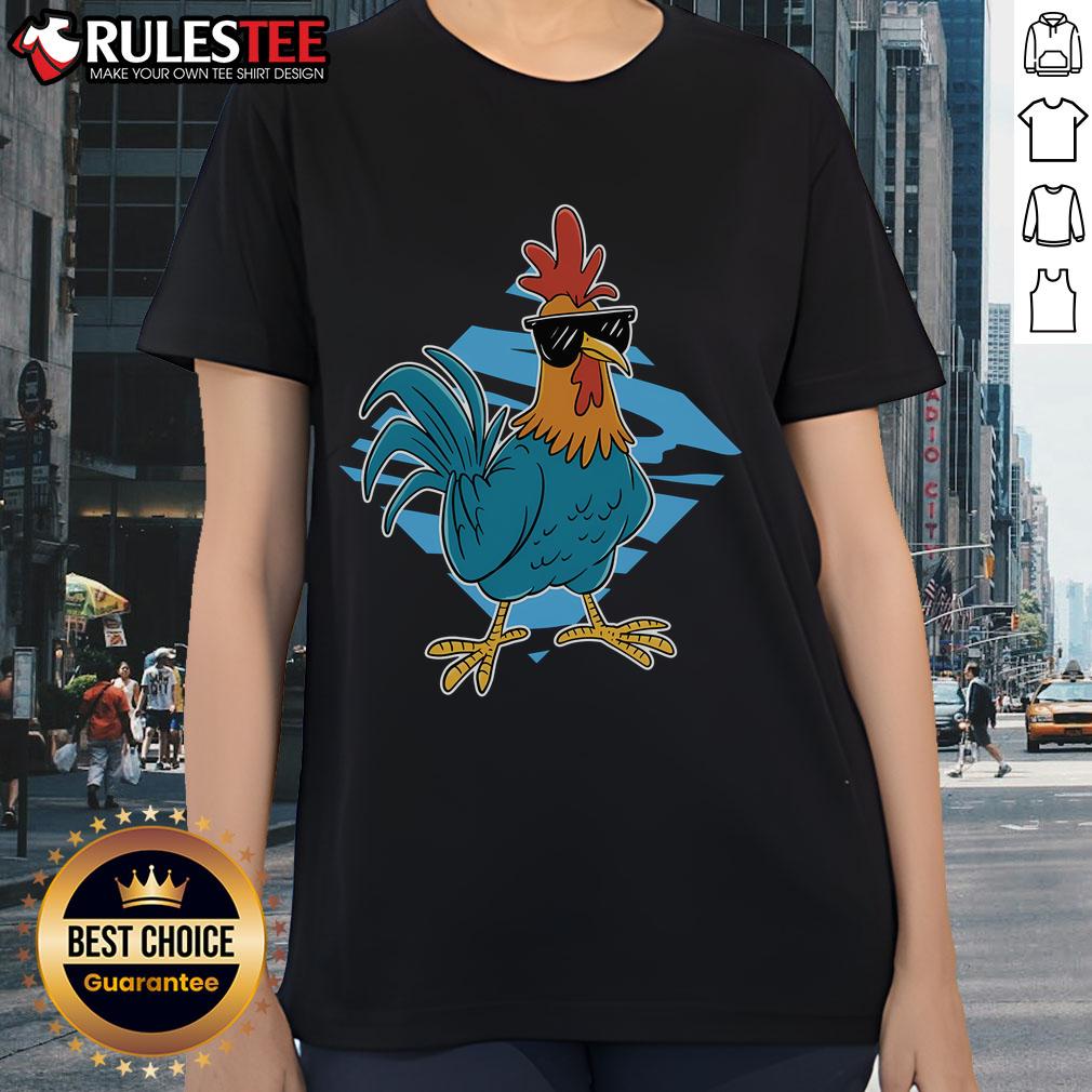 Awesome Cool Rooster Sunglasses Farm Animal Lover T-Shirt - Image 3