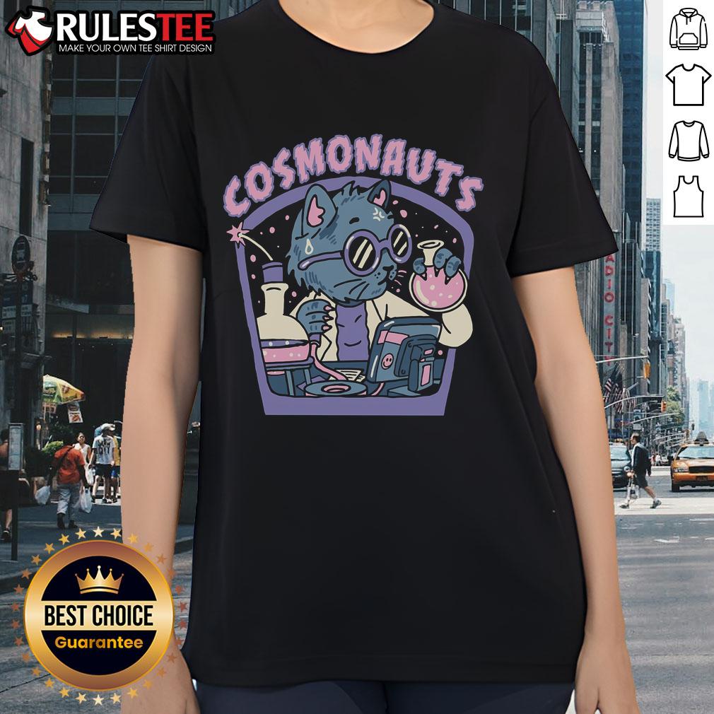 Awesome Cosmonauts Cat Scientist T-Shirt - Image 3