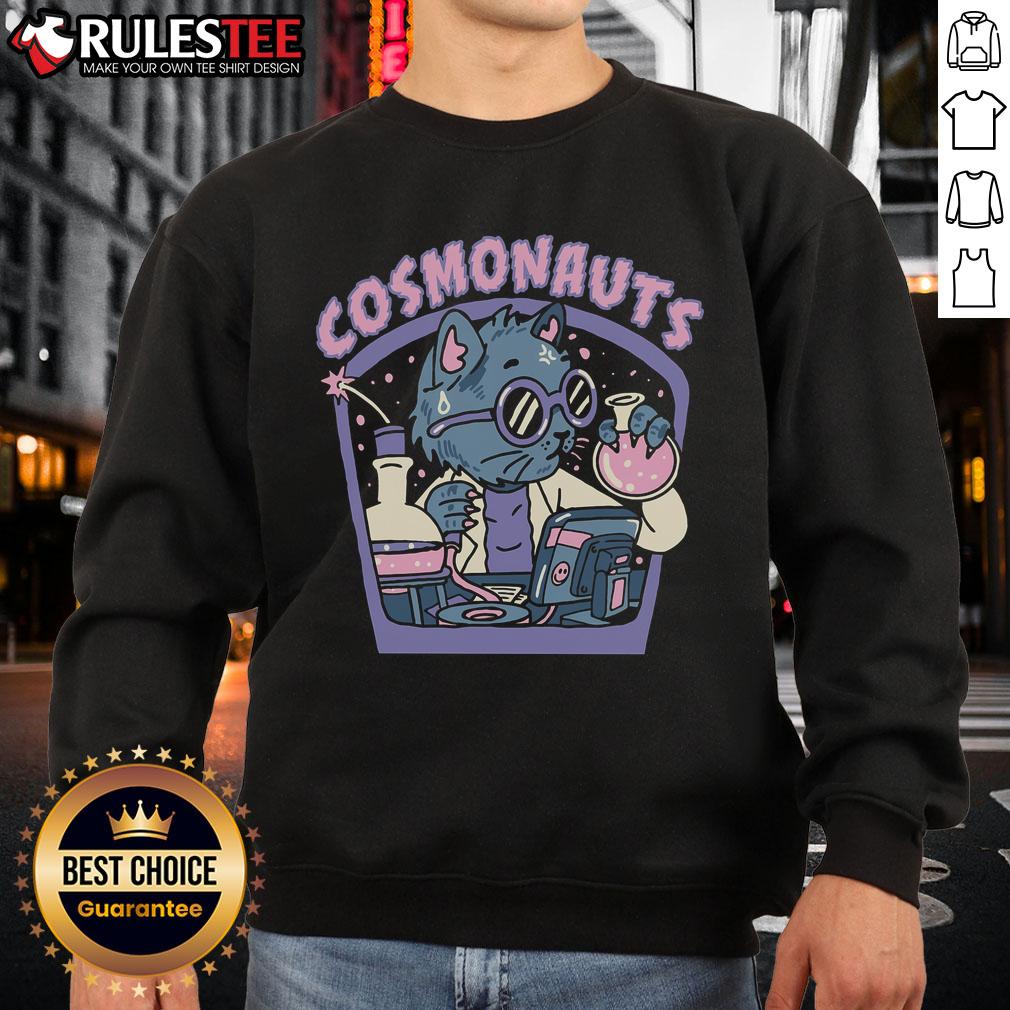Awesome Cosmonauts Cat Scientist T-Shirt - Image 5