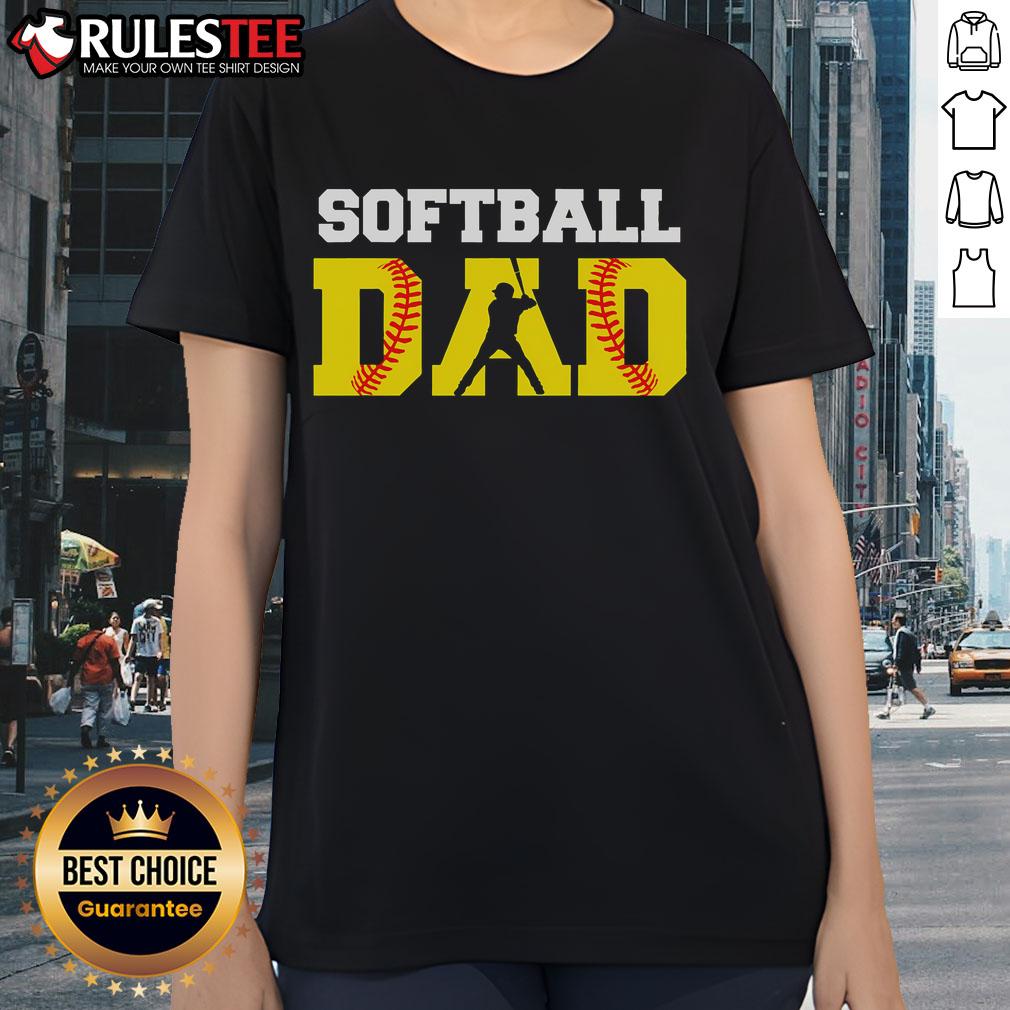 Awesome Dad Softball Apparel Yellow Softball Dad T-Shirt - Image 3