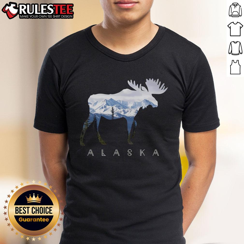 Awesome Day Moose Snowy Mountain Alaska T-Shirt