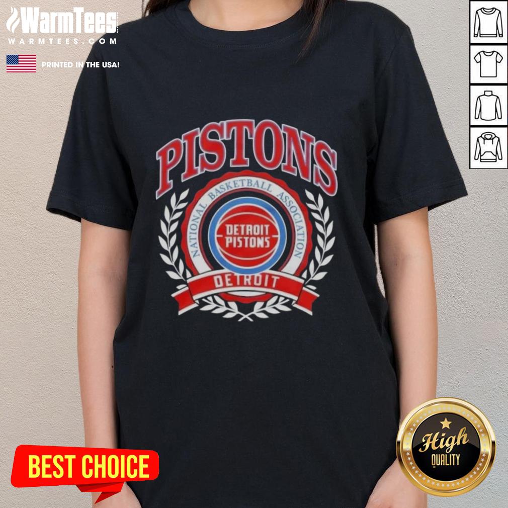 Awesome Detroit Pistons National Basketball Association Crest T-Shirt - Image 3