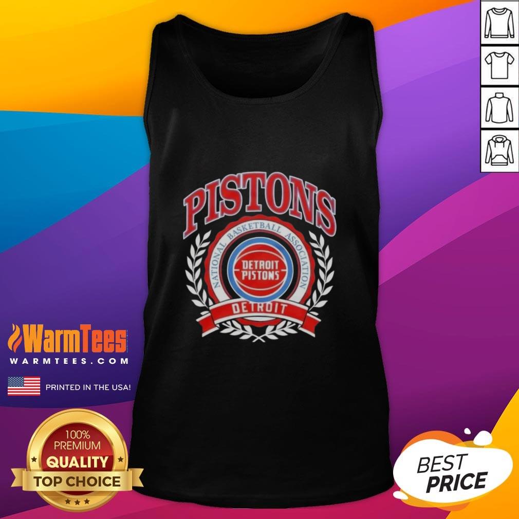 Awesome Detroit Pistons National Basketball Association Crest T-Shirt - Image 4