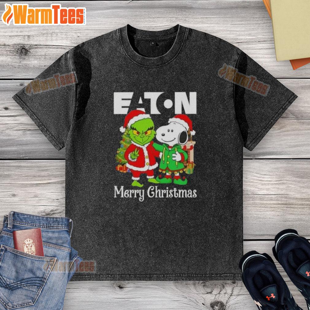 Awesome Eaton Corporation X Grinch And Snoopy Merry Christmas T-Shirt - Image 6