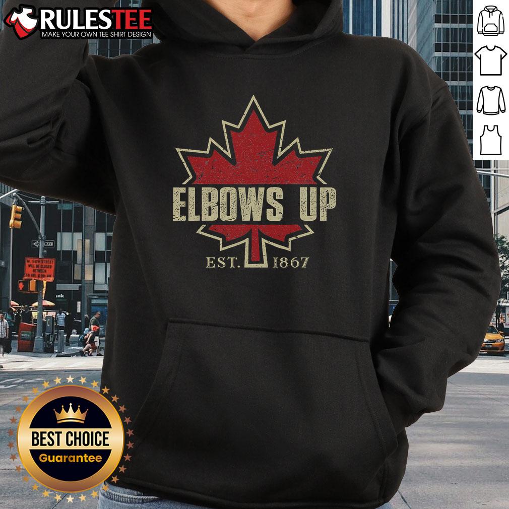 Awesome Elbows Up Canada True North Strong Free Est 1867 T-Shirt - Image 2
