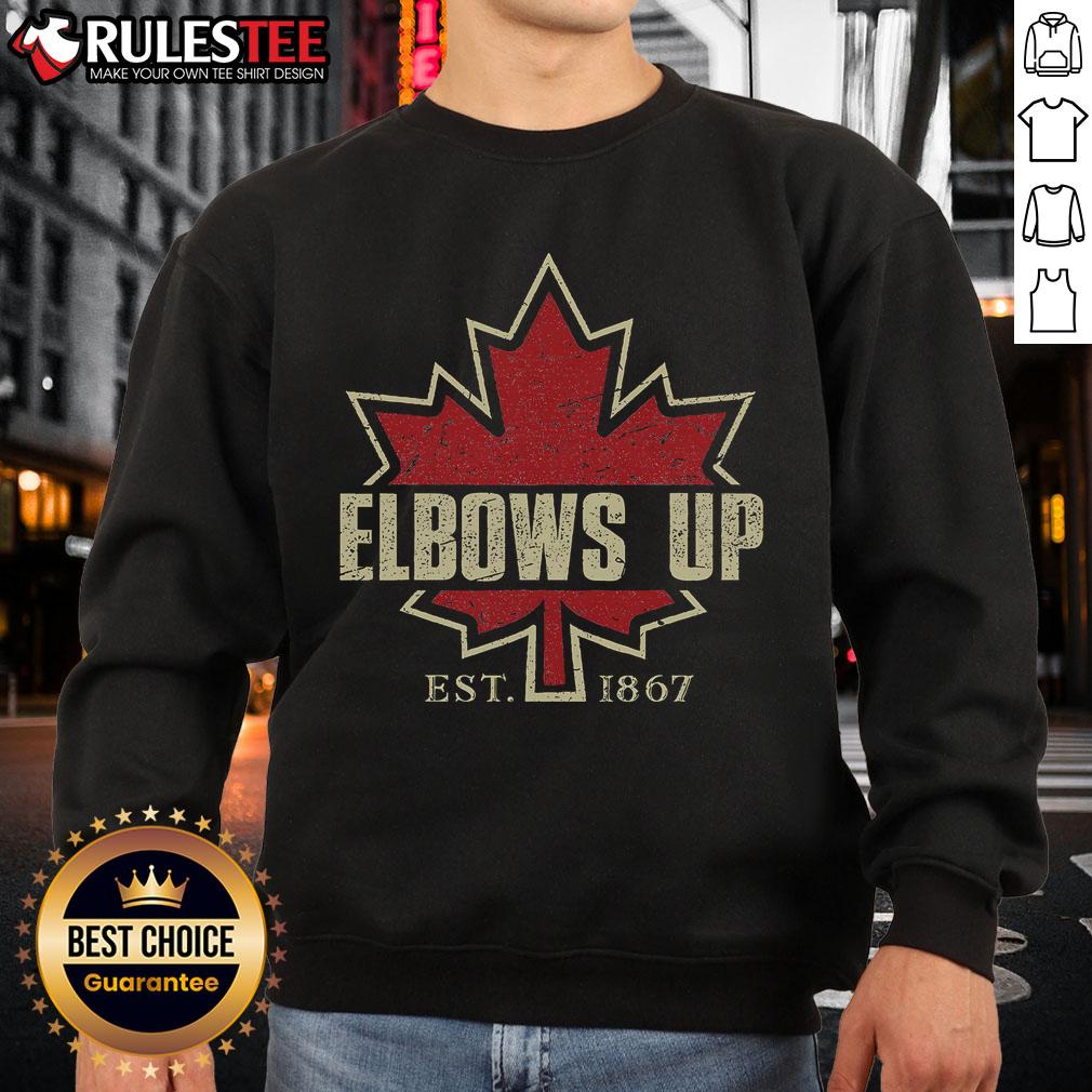 Awesome Elbows Up Canada True North Strong Free Est 1867 T-Shirt - Image 5