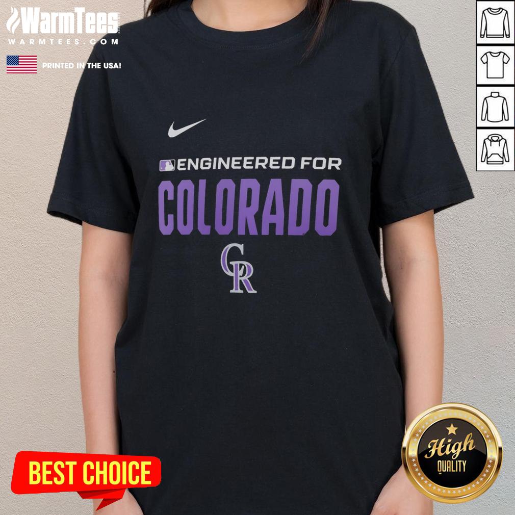Awesome Engineered For Colorado Rockies MLB Logo T-Shirt - Image 3