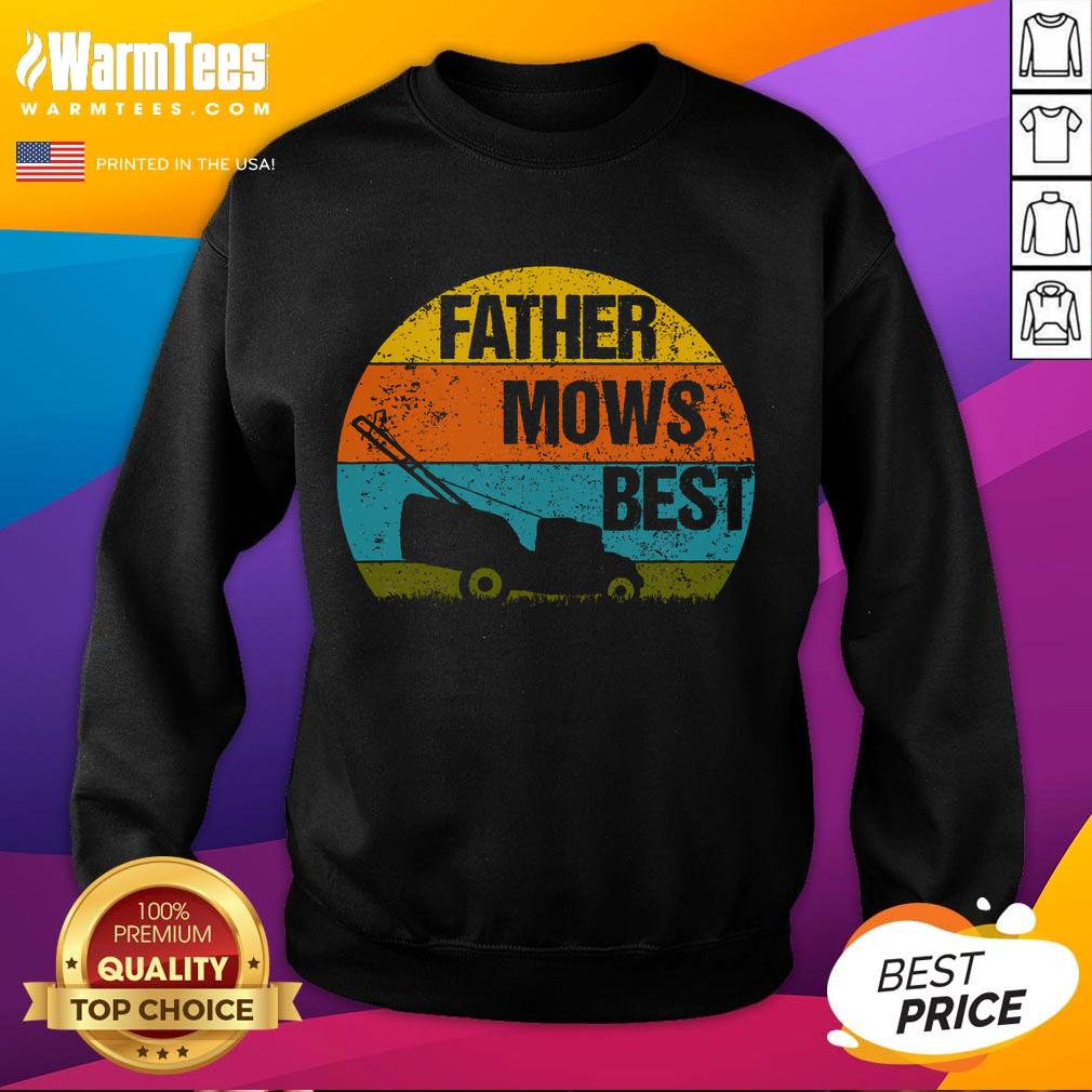 Awesome Father Mows Best Lawnmower Mowing The Lawn Dad Vintage T-Shirt - Image 5