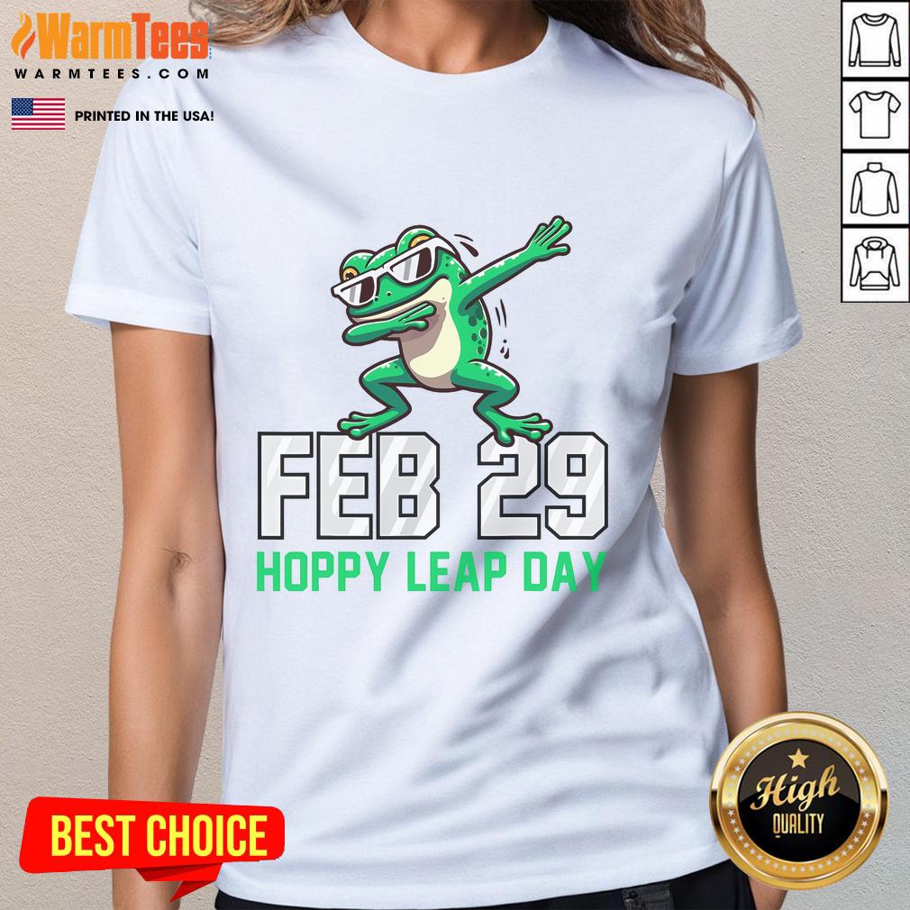 Awesome Feb 29 Hoppy Leap Day Frog Dabbing T-Shirt - Image 3