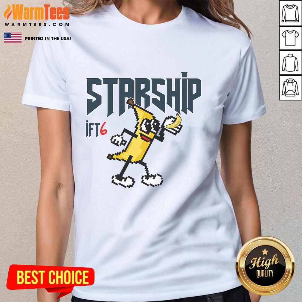 Awesome Flight 6 Banana Power Starship T-Shirt - Image 3