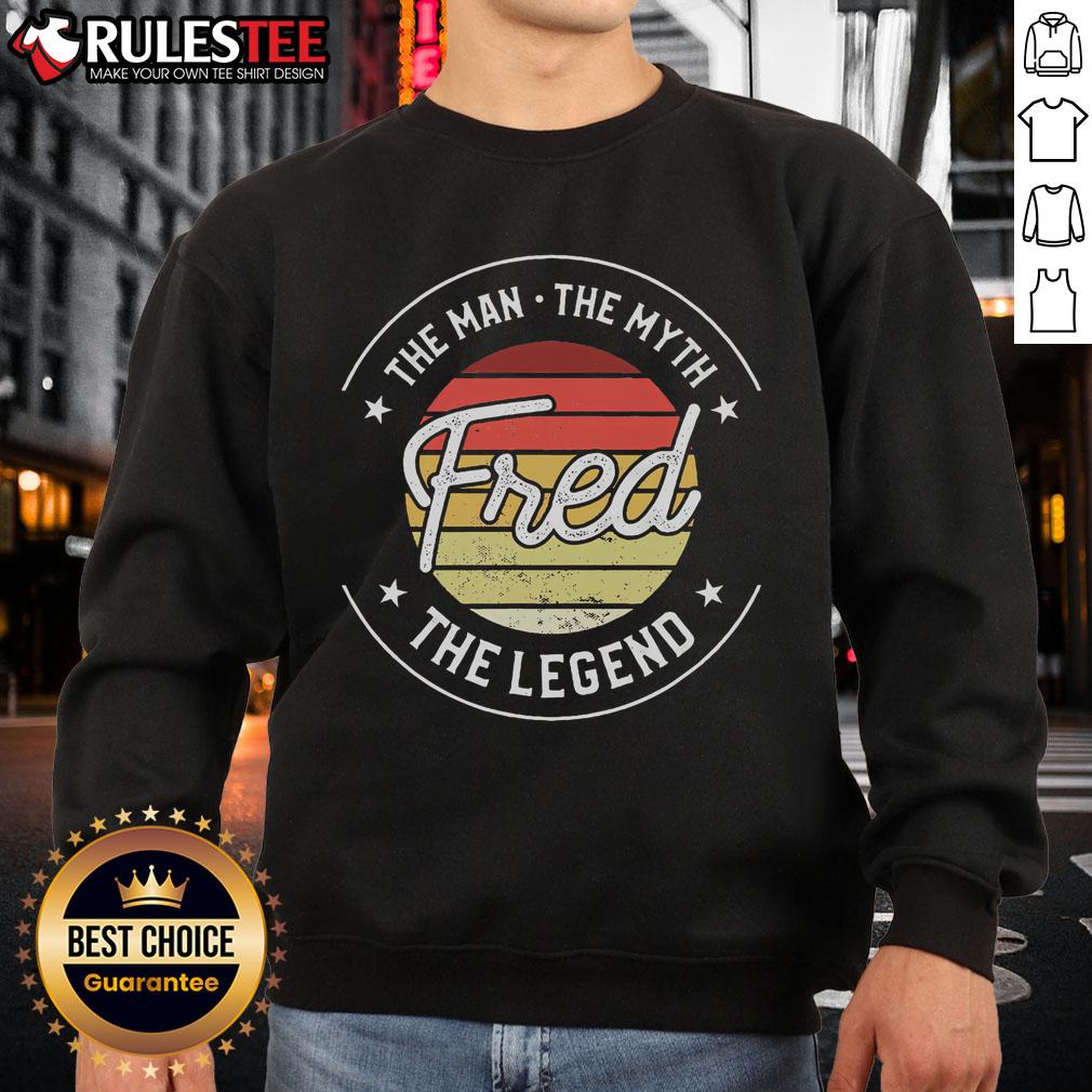 Awesome Fred The Man The Myth The Legend Vintage Sunset T-Shirt - Image 5