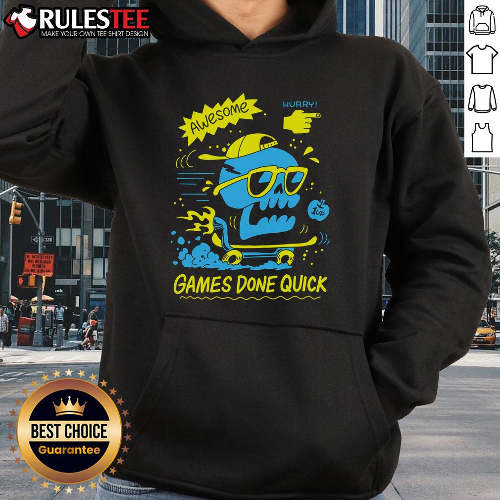 Awesome GDQ Hurry Skater Skull T-Shirt - Image 2
