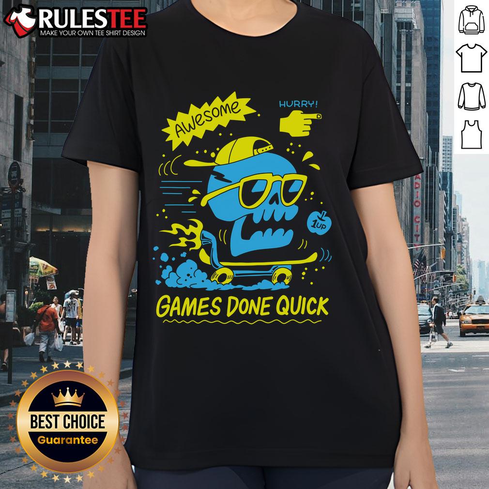 Awesome GDQ Hurry Skater Skull T-Shirt - Image 3