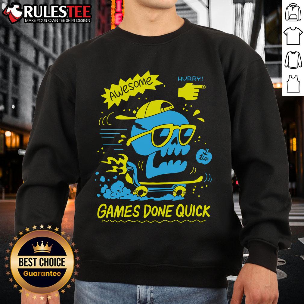 Awesome GDQ Hurry Skater Skull T-Shirt - Image 5